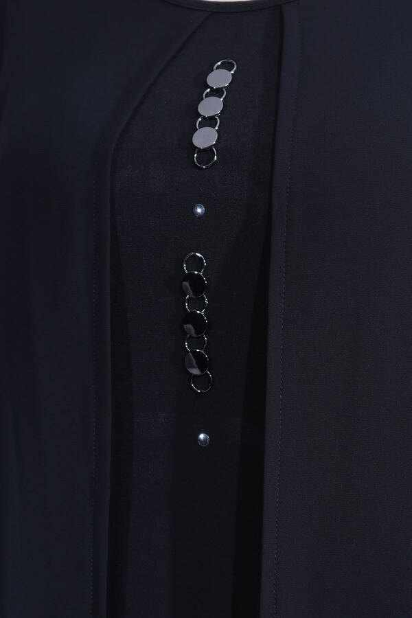 40177 AKSESUAR DETAYLI RAHAT KESİM ABİYE ELBİSE