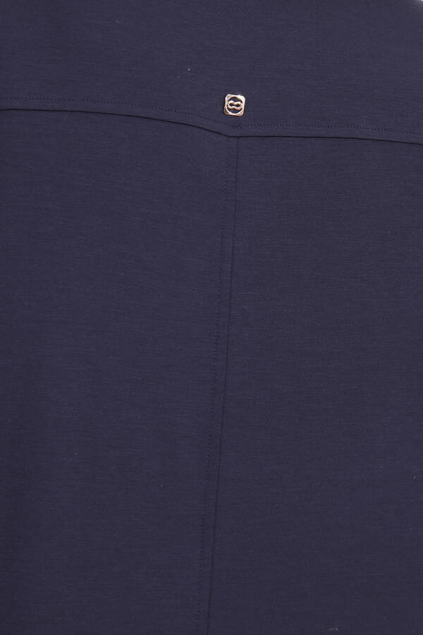 40181 GOLD DÜĞME DETAYLI KISA KOL ÖRME ELBİSE