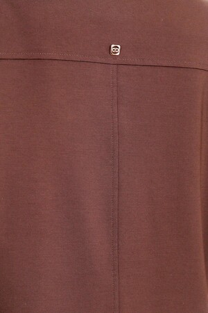 40181 GOLD DÜĞME DETAYLI KISA KOL ÖRME ELBİSE - Thumbnail