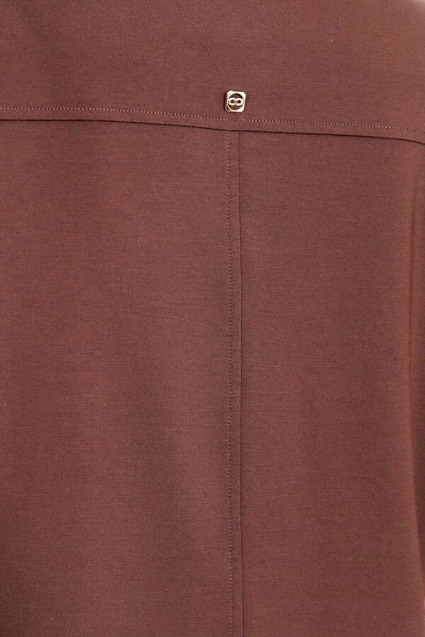 40181 GOLD DÜĞME DETAYLI KISA KOL ÖRME ELBİSE