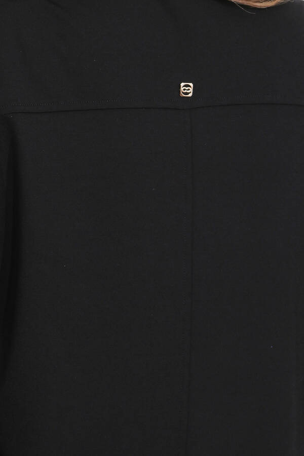 40181 GOLD DÜĞME DETAYLI KISA KOL ÖRME ELBİSE