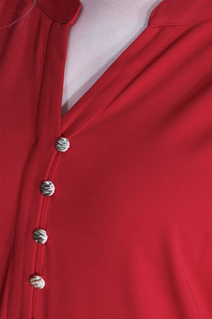 40198 DÜĞME DETAYLI DÜŞÜK KOL RAHAT KESİM ÖRME ELBİSE - Thumbnail