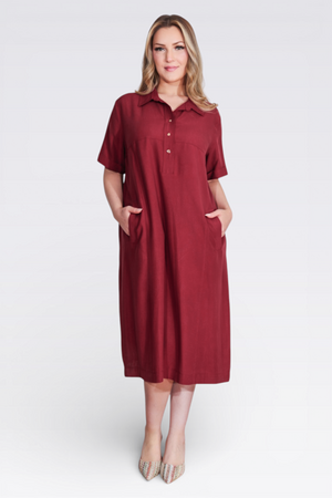 TOLGA SARAÇOĞLU - 40279 LİYOSEL KUMAŞ RAHAT KESİM ASTARSIZ ELBİSE