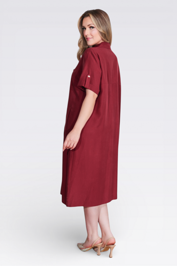 40279 LİYOSEL KUMAŞ RAHAT KESİM ASTARSIZ ELBİSE