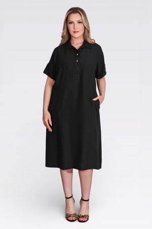 TOLGA SARAÇOĞLU - 40279 LİYOSEL KUMAŞ RAHAT KESİM ASTARSIZ ELBİSE