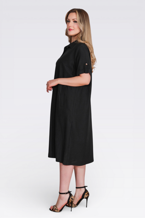 40279 LİYOSEL KUMAŞ RAHAT KESİM ASTARSIZ ELBİSE