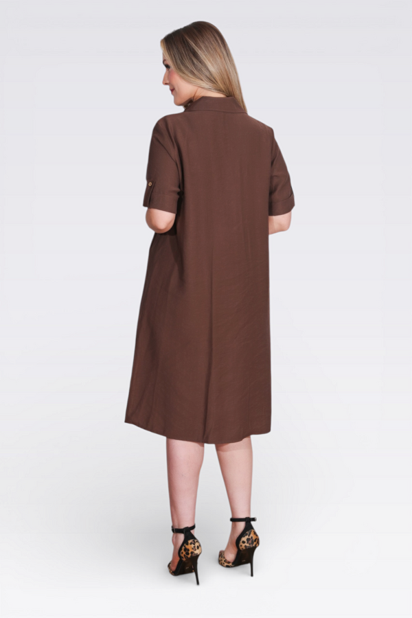 40286 MODAL KUMAŞ KISA KOL CEPLİ ELBİSE