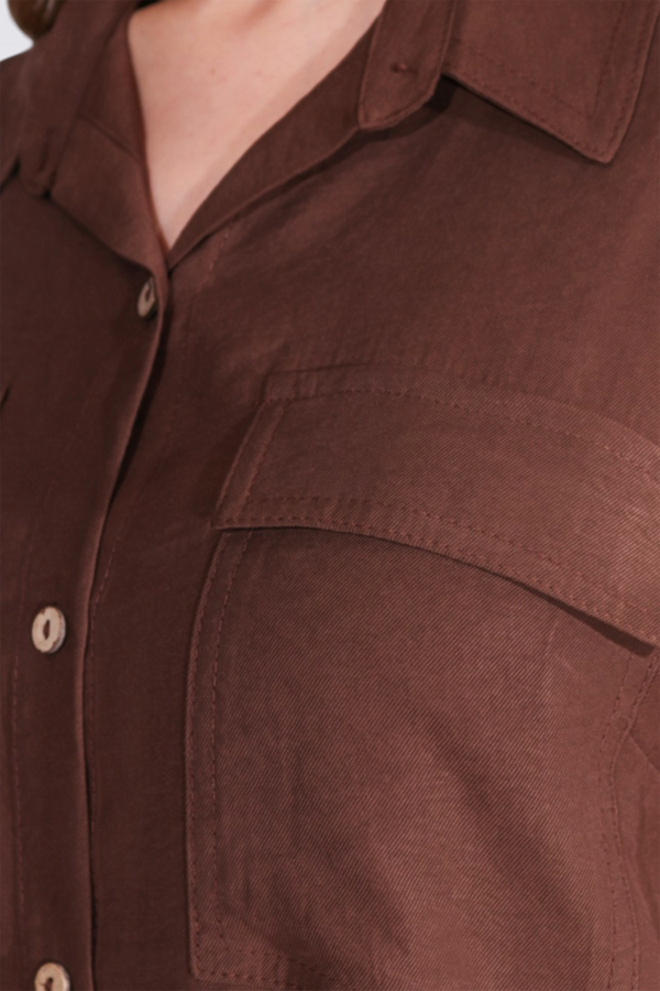 40286 MODAL KUMAŞ KISA KOL CEPLİ ELBİSE