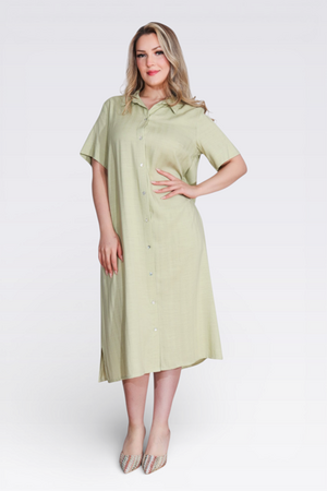 TOLGA SARAÇOĞLU - 40289 HAFİF KUMAŞ KISA KOL ELBİSE