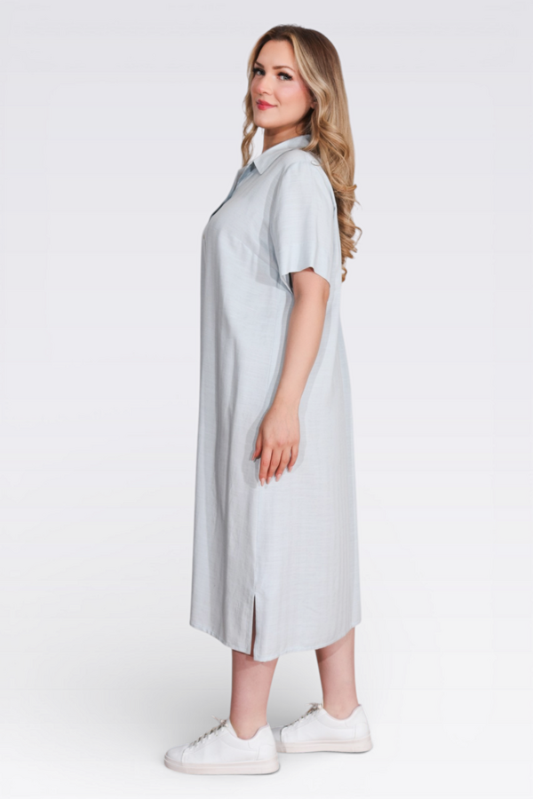 40289 HAFİF KUMAŞ KISA KOL ELBİSE