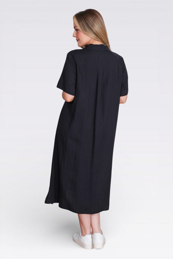 40289 HAFİF KUMAŞ KISA KOL ELBİSE