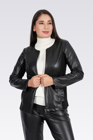 50074 ÖRME KUMAŞ KOMBİNLİ SUNİ DERİ CEKET