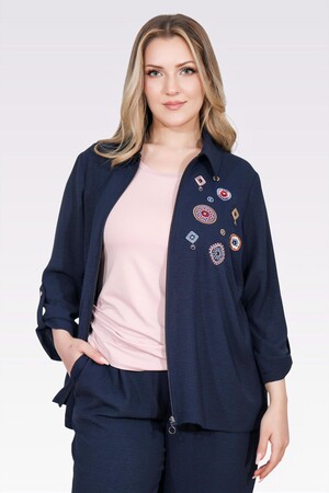 TOLGA SARAÇOĞLU - 50138 NAKIŞ DETAYLI FERMUARLI AYROBİN CEKET