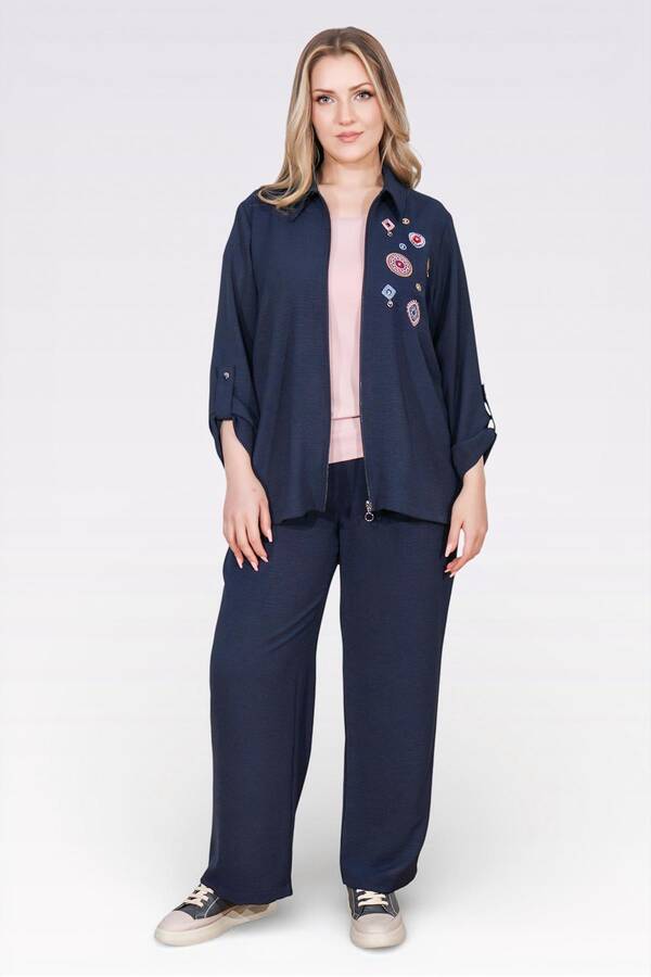 50138 NAKIŞ DETAYLI FERMUARLI AYROBİN CEKET