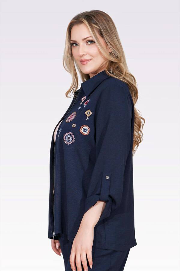 50138 NAKIŞ DETAYLI FERMUARLI AYROBİN CEKET