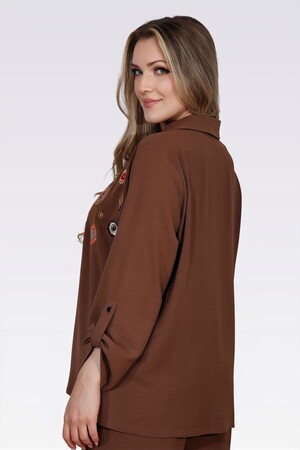 50138 NAKIŞ DETAYLI FERMUARLI AYROBİN CEKET - Thumbnail