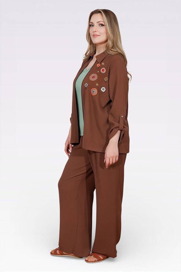 50138 NAKIŞ DETAYLI FERMUARLI AYROBİN CEKET - 2