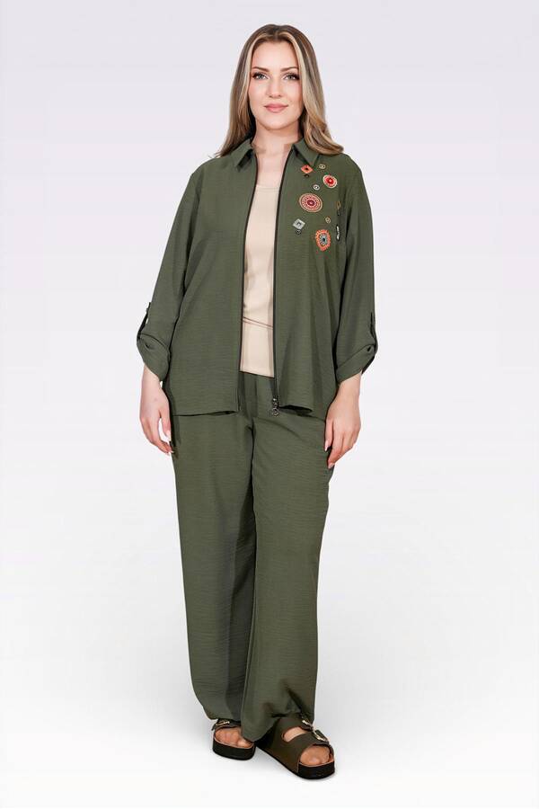 50138 NAKIŞ DETAYLI FERMUARLI AYROBİN CEKET