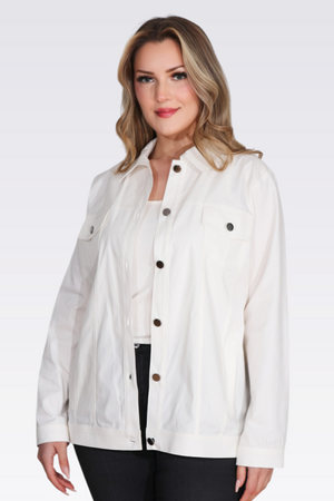 50162 PAMUKLU ESNEK KUMAŞ ASTARSIZ CEKET - Thumbnail