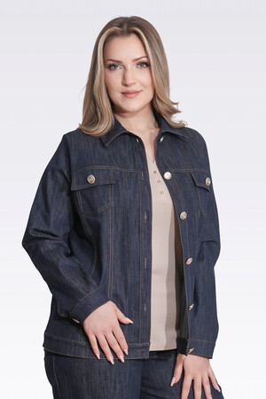  - 50166 ŞIK DÜĞME DETAYLI DENİM CEKET