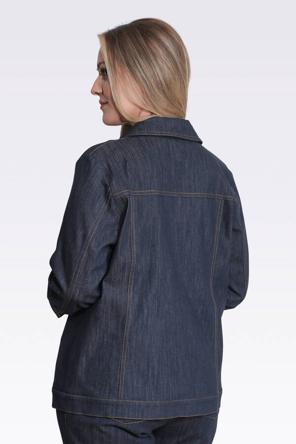 50166 ŞIK DÜĞME DETAYLI DENİM CEKET