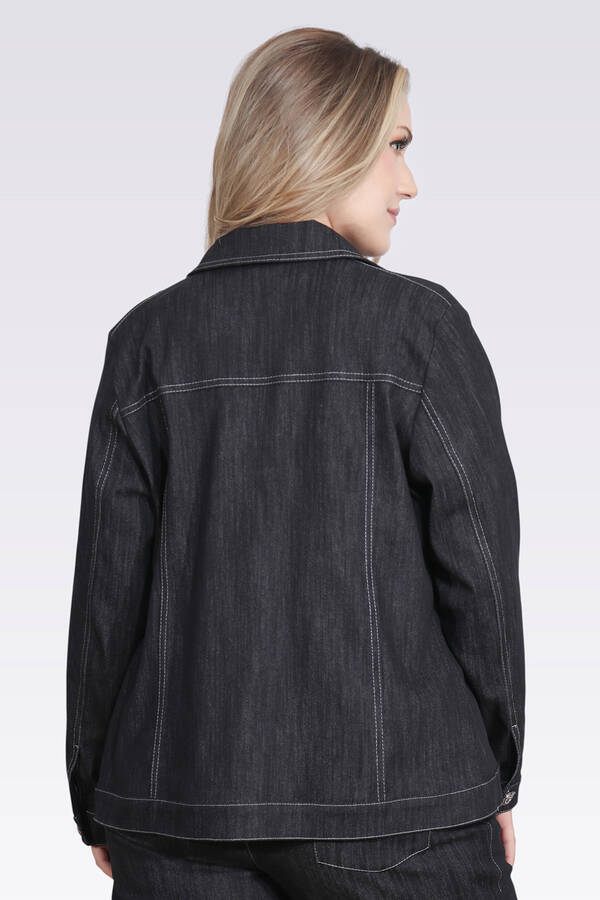 50166 ŞIK DÜĞME DETAYLI DENİM CEKET