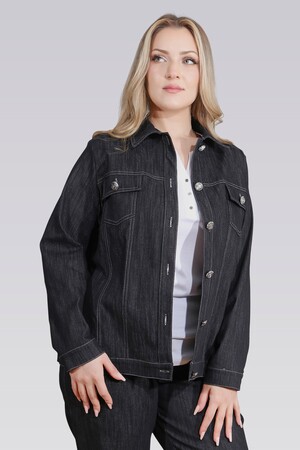 TOLGA SARAÇOĞLU - 50166 ŞIK DÜĞME DETAYLI DENİM CEKET