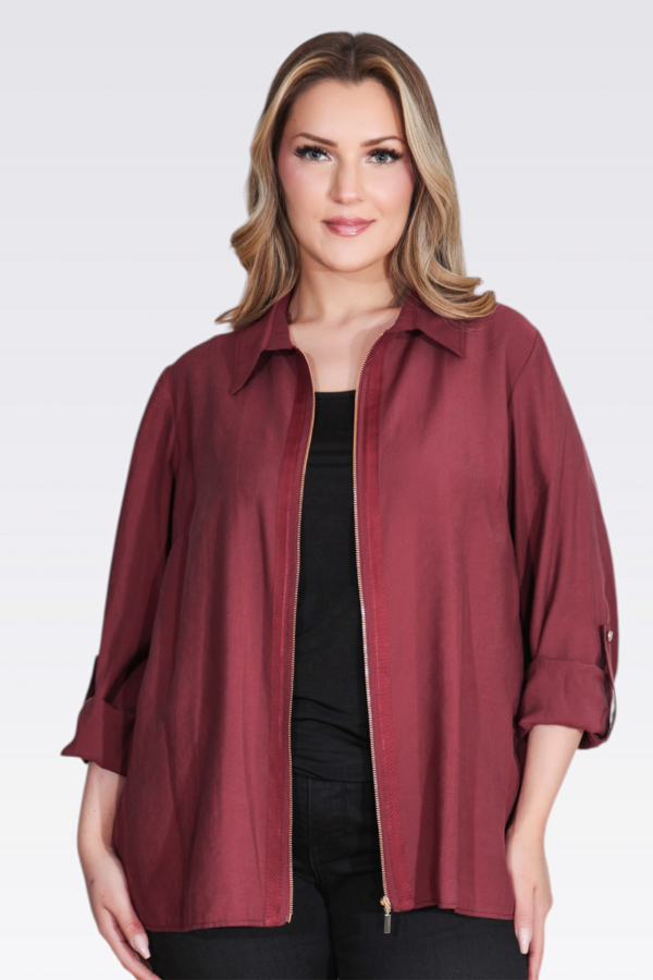 50177 MODAL KARIŞIMLI FERMUARLI İNCE CEKET