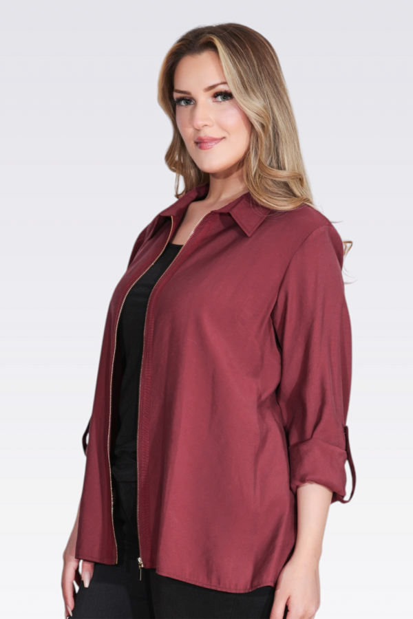 50177 MODAL KARIŞIMLI FERMUARLI İNCE CEKET