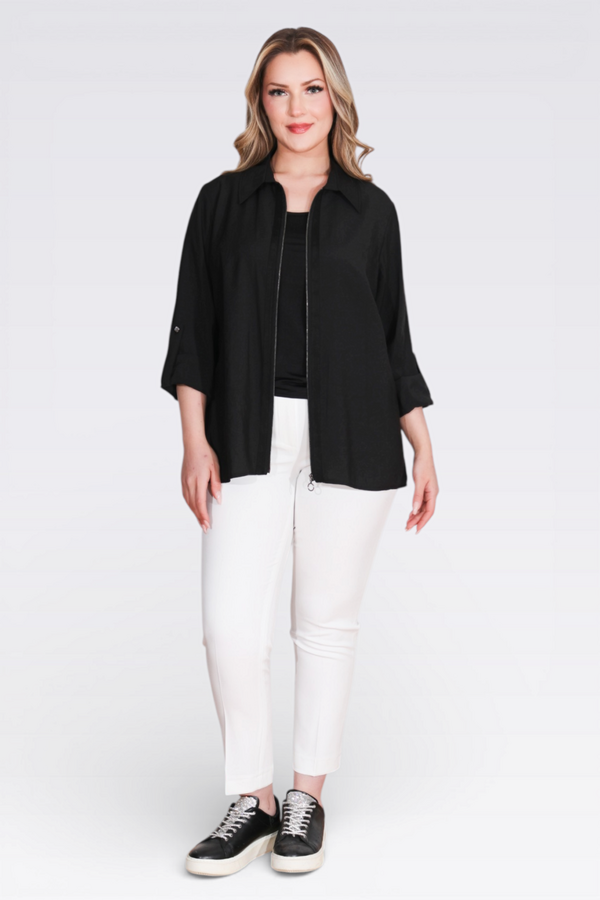 50177 MODAL KARIŞIMLI FERMUARLI İNCE CEKET