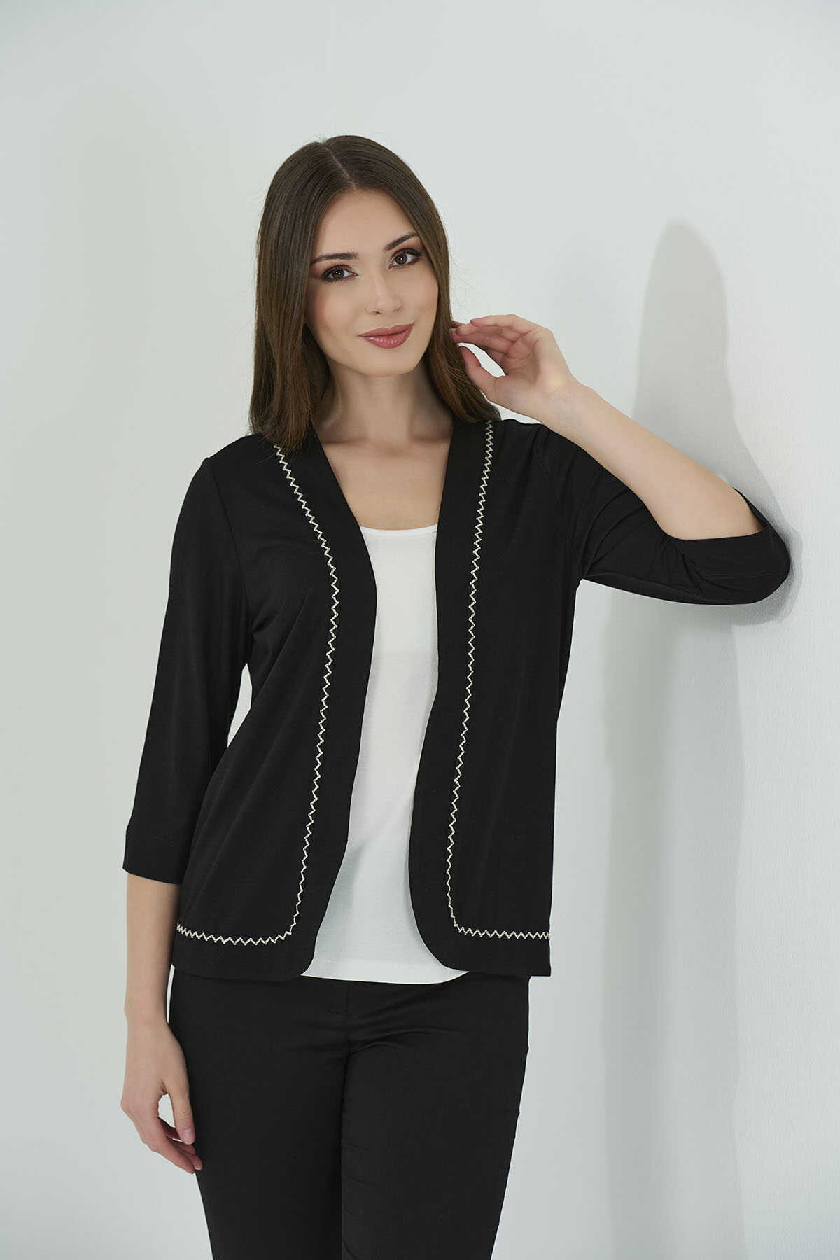 50189 Şerit Detaylı Hırka
