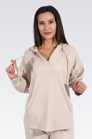 50259 RAHAT KESİM KAPÜŞONLU SWEATSHİRT