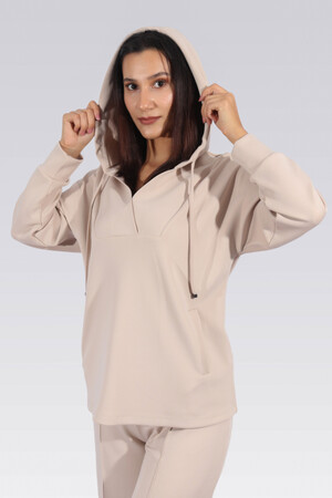 50259 RAHAT KESİM KAPÜŞONLU SWEATSHİRT - 5