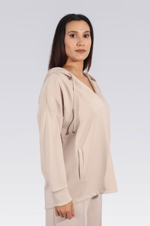 50259 RAHAT KESİM KAPÜŞONLU SWEATSHİRT - 7