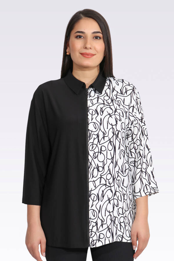 50281 RAHAT KESİM FERMUARLI DESENLİ CEKET