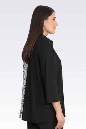 50281 RAHAT KESİM FERMUARLI DESENLİ CEKET - Thumbnail