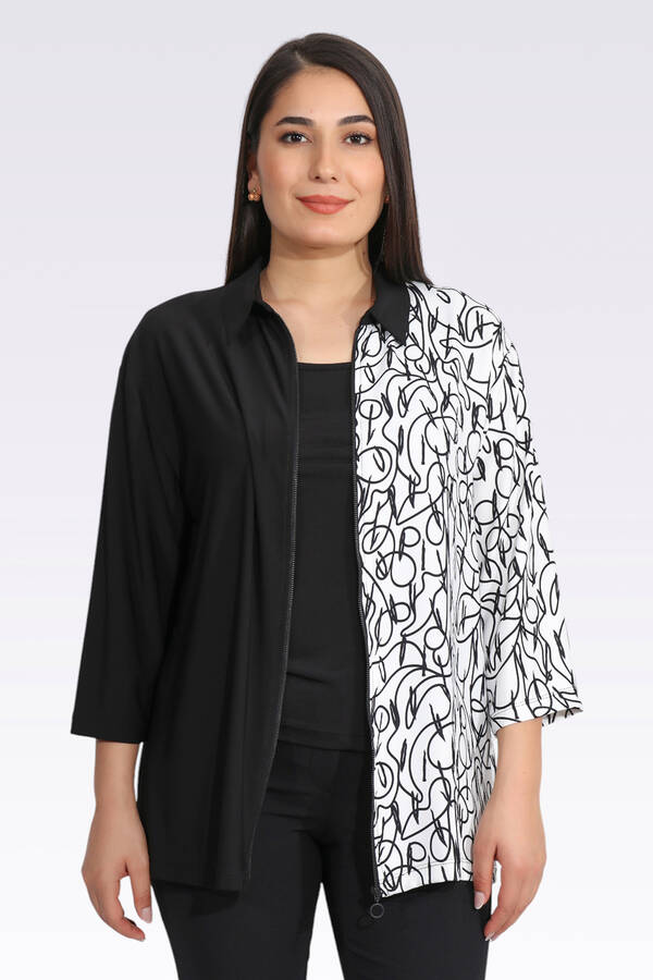 50281 RAHAT KESİM FERMUARLI DESENLİ CEKET - 1